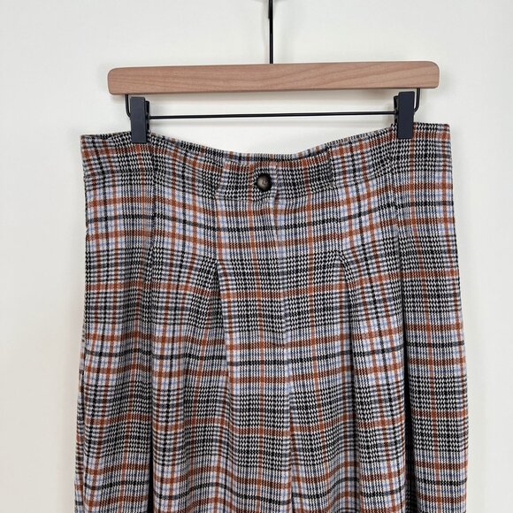 Anthropologie Plaid Wide Leg Pants - Black, Brown, Cream - Picture 8 of 12
